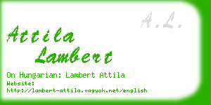 attila lambert business card